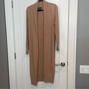 Tan Merino Wool Cardigan L